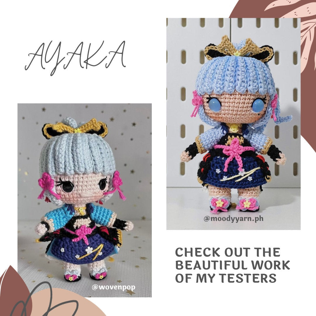 Crochet PDF Pattern: "AYAKA" Chibi Amigurumi
