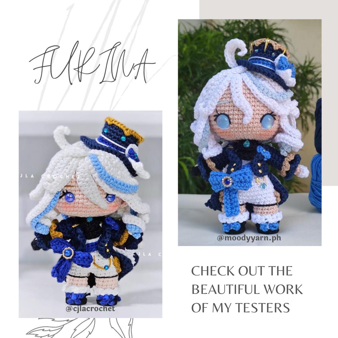 Crochet PDF Pattern: "FURINA" Chibi Amigurumi