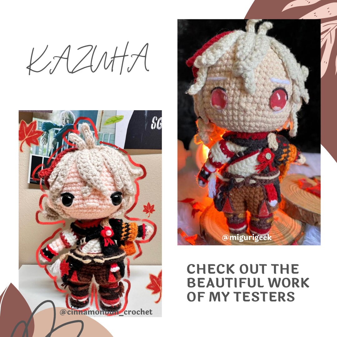 Crochet PDF Pattern: "KAZUHA" Chibi Amigurumi