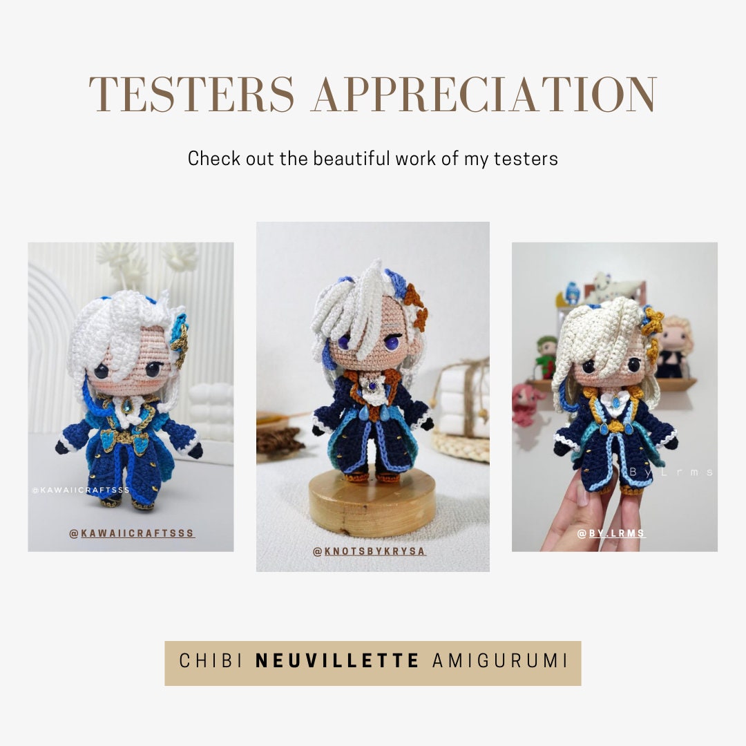 Crochet PDF Pattern: "NEUVILLETTE" Chibi Amigurumi