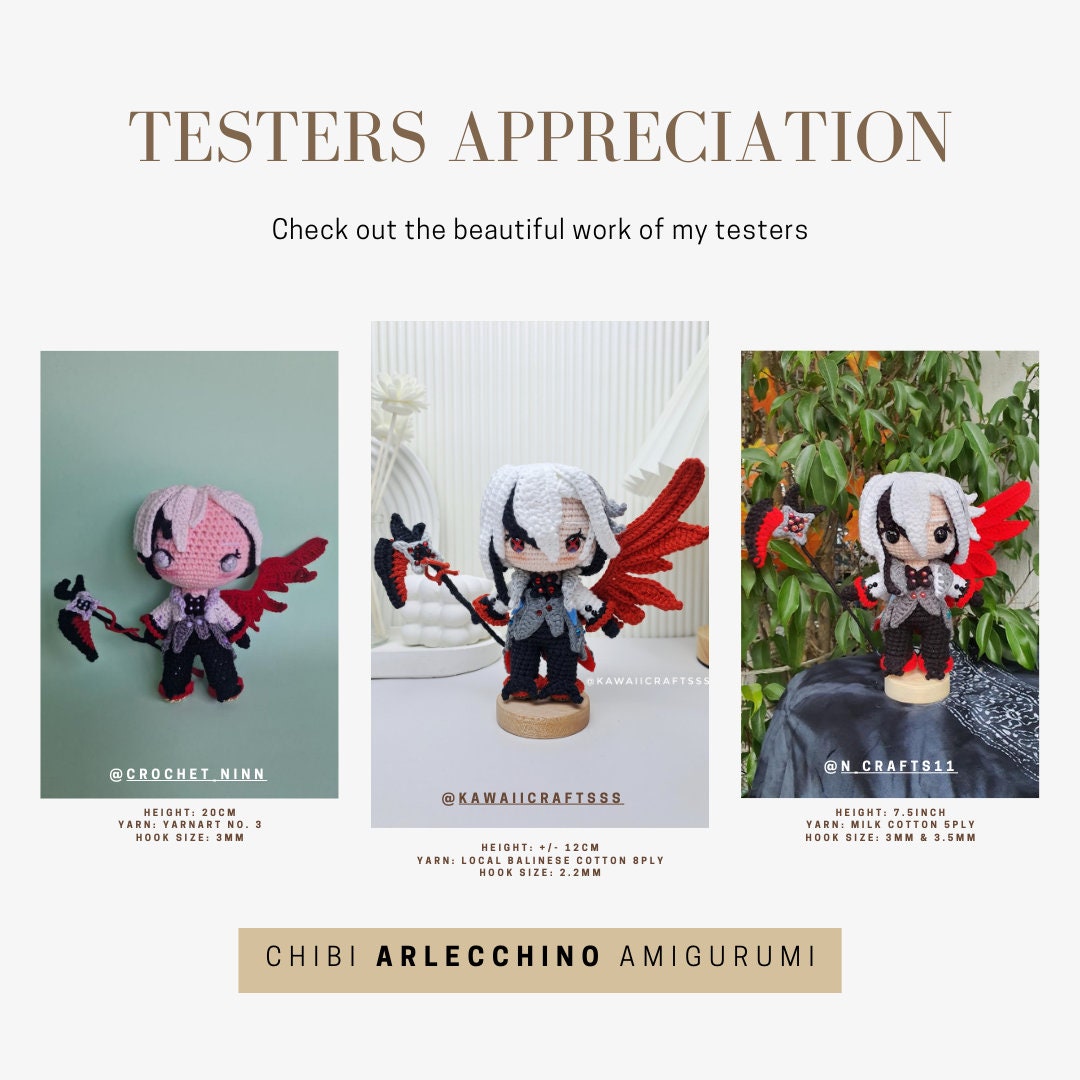 Crochet PDF Pattern: "ARLECCHINO" Chibi Amigurumi