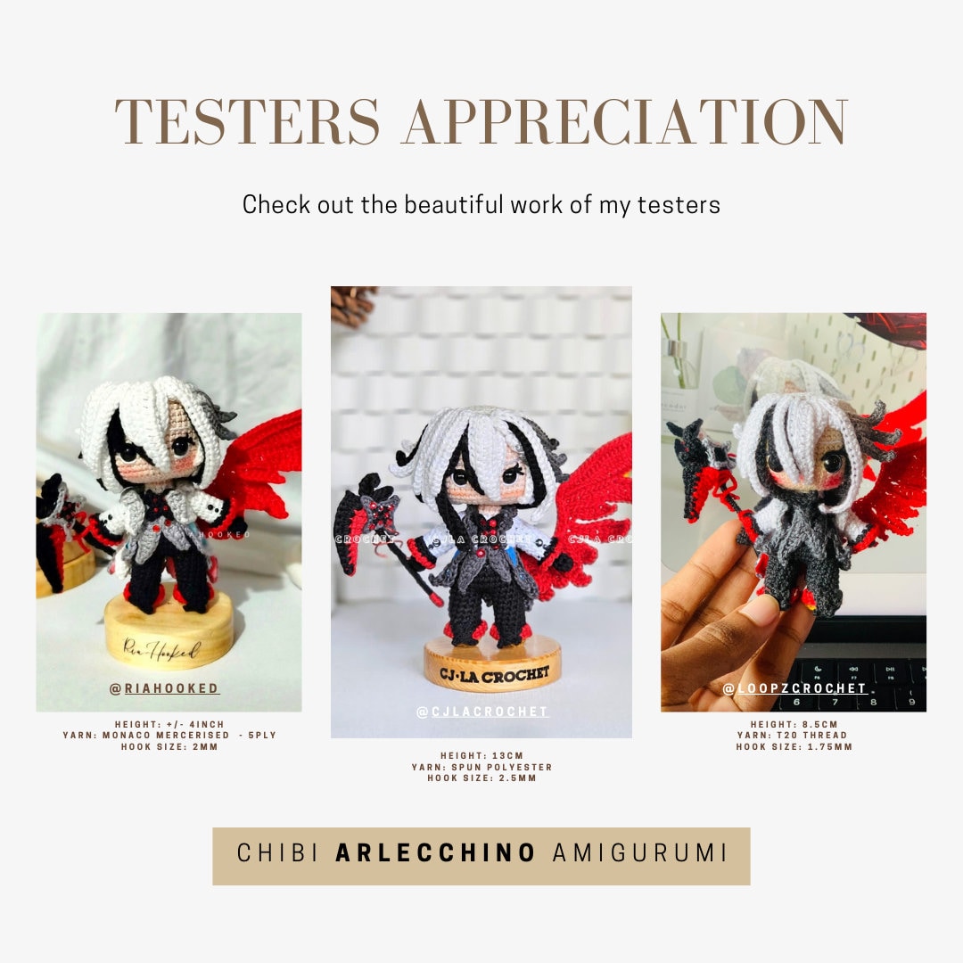 Crochet PDF Pattern: "ARLECCHINO" Chibi Amigurumi