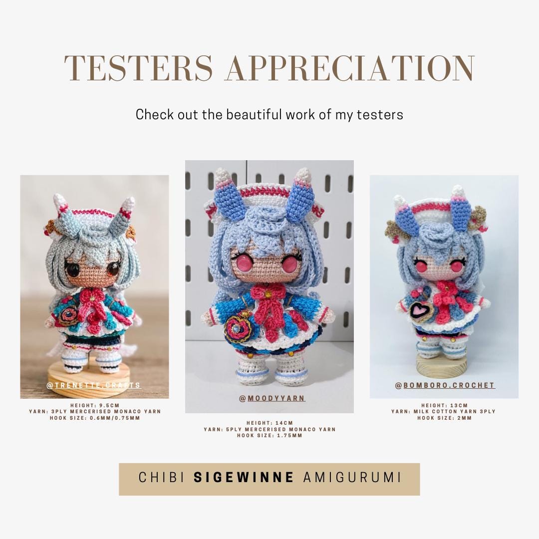 Crochet PDF Pattern: "SIGEWINNE" Chibi Amigurumi