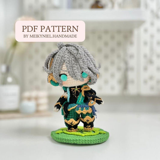 Crochet PDF Pattern: "AL-HAITHAM" Chibi Amigurumi