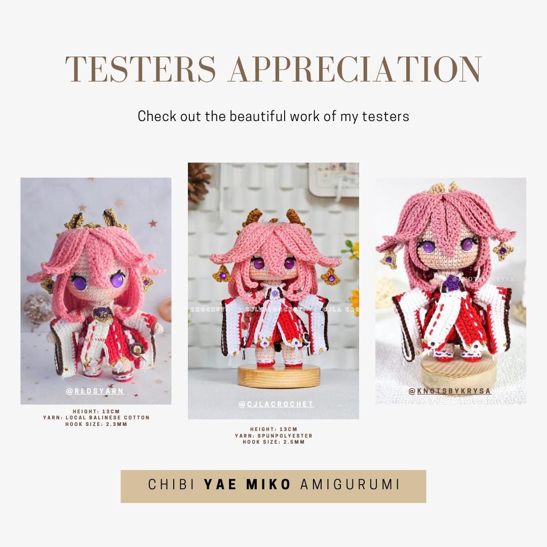 Crochet PDF Pattern: "YAE MIKO" Chibi Amigurumi