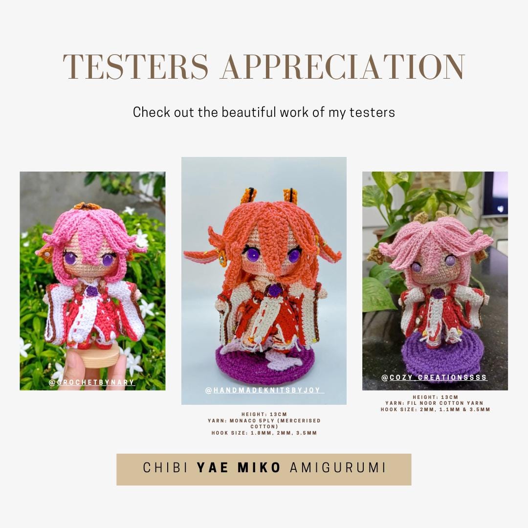 Crochet PDF Pattern: "YAE MIKO" Chibi Amigurumi