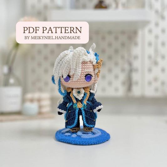 Crochet PDF Pattern: "NEUVILLETTE" Chibi Amigurumi
