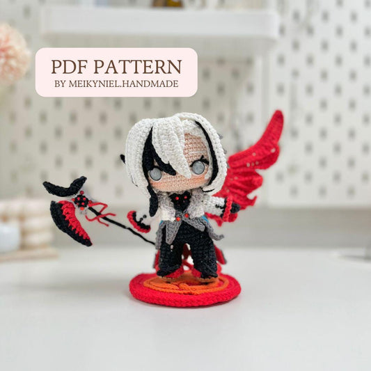 Crochet PDF Pattern: "ARLECCHINO" Chibi Amigurumi