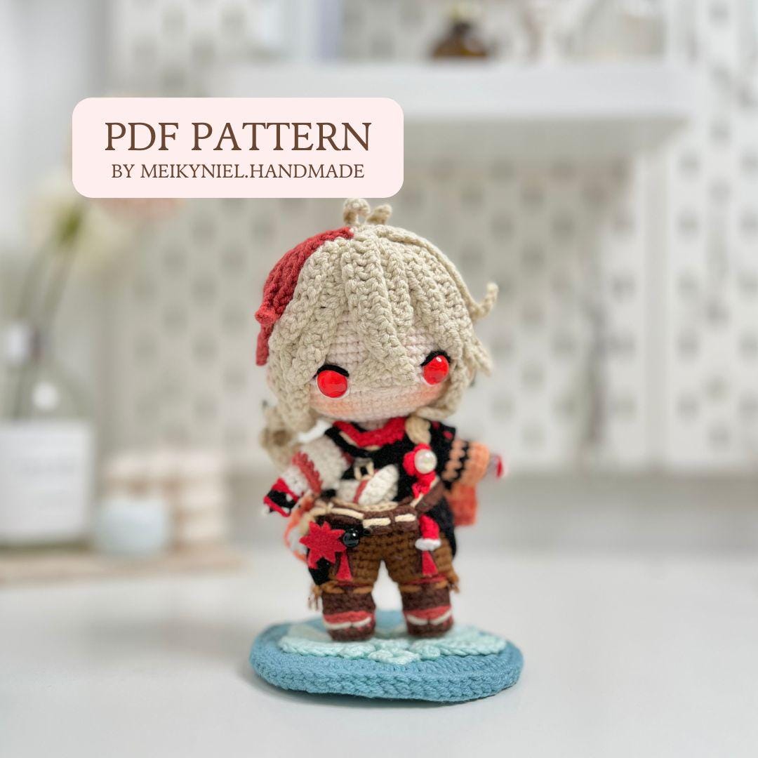 Crochet PDF Pattern: "KAZUHA" Chibi Amigurumi