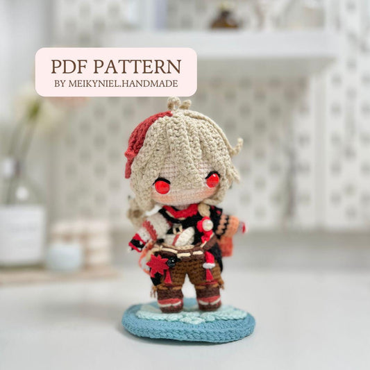Crochet PDF Pattern: "KAZUHA" Chibi Amigurumi