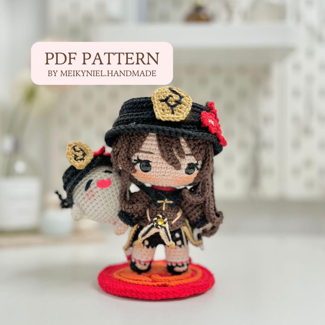 Crochet PDF Pattern: "Hu Tao & Boo Tao" Chibi Amigurumi