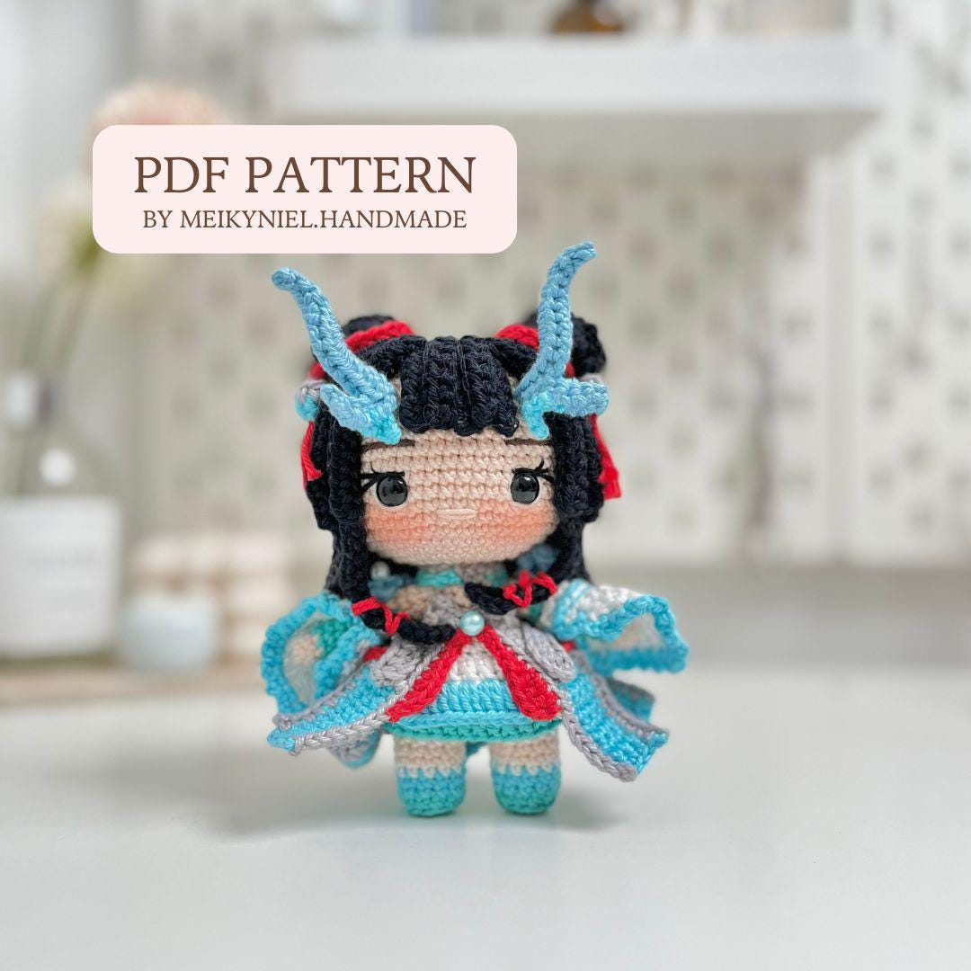 Crochet PDF Pattern : Chibi Amigurumi "Kagura"