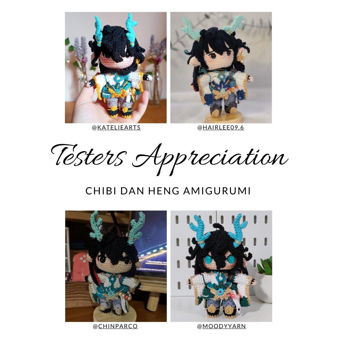 Crochet PDF Pattern: "DAN HENG" Chibi Amigurumi