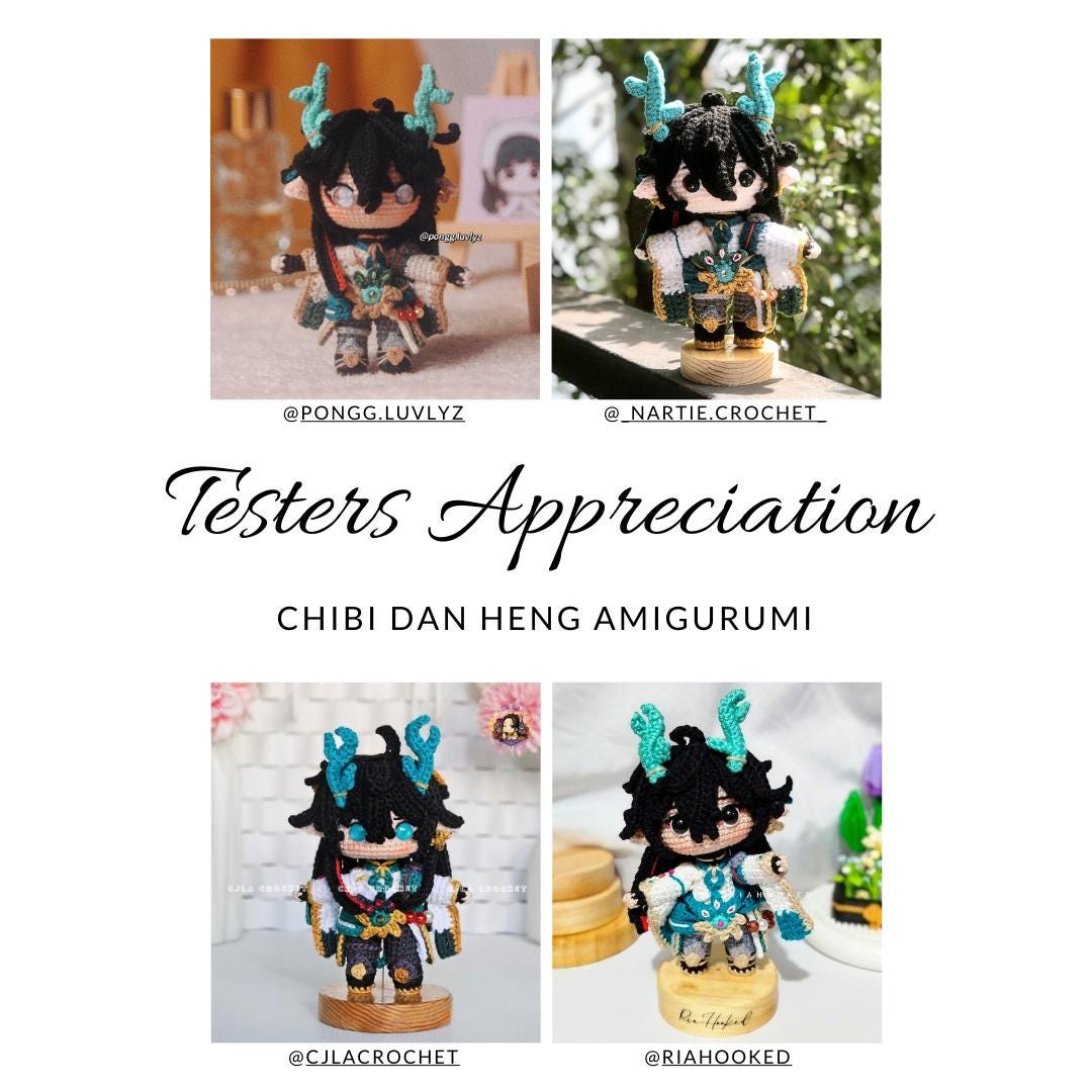 Crochet PDF Pattern: "DAN HENG" Chibi Amigurumi