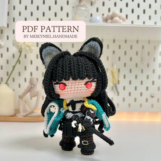 Crochet PDF Pattern: "MIYABI" Chibi Amigurumi