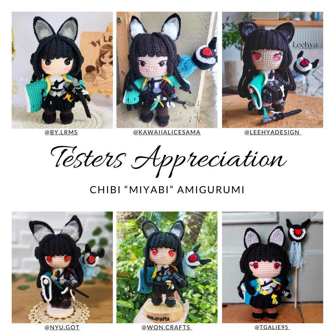 Crochet PDF Pattern: "MIYABI" Chibi Amigurumi