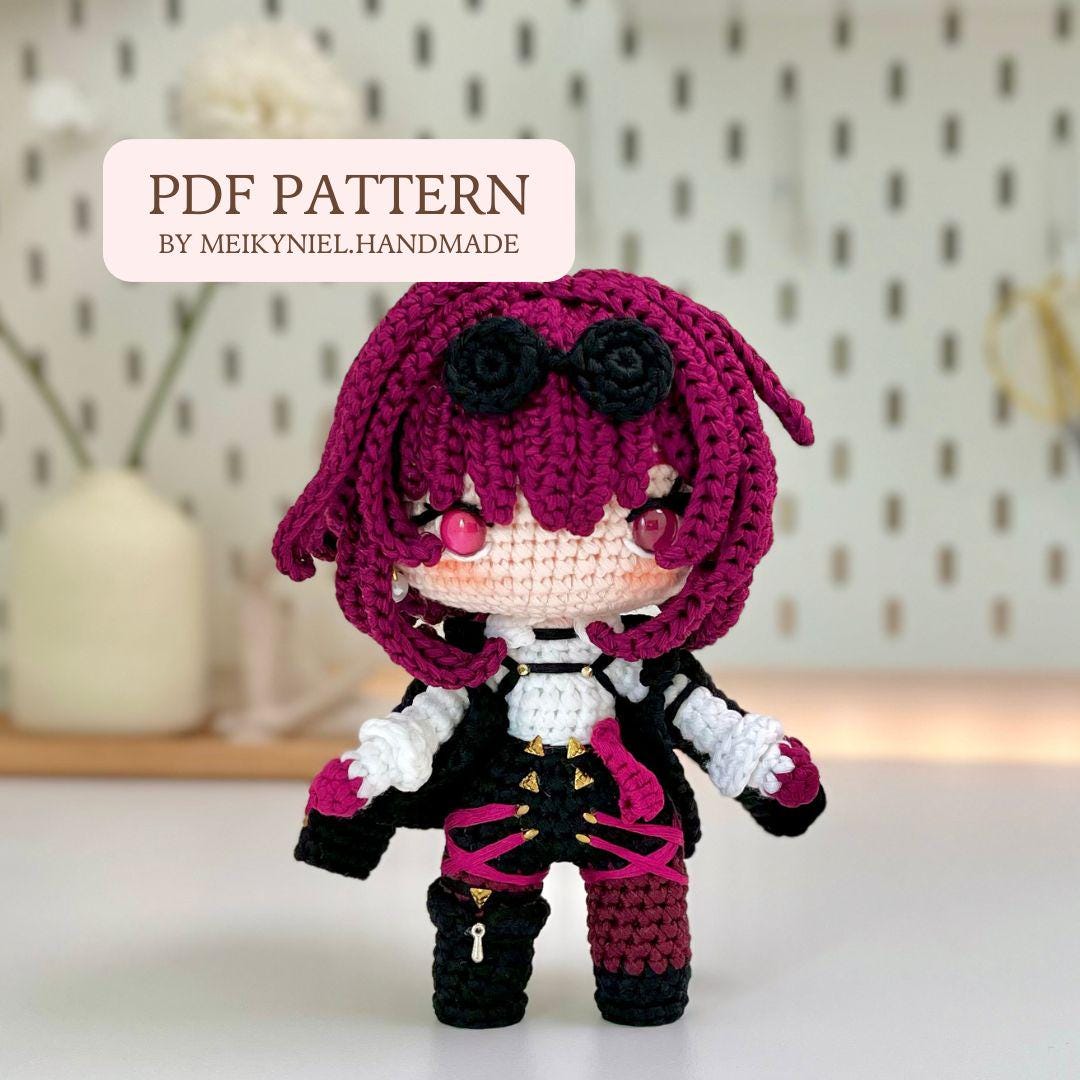 Crochet PDF Pattern: "KAFKA" Chibi Amigurumi
